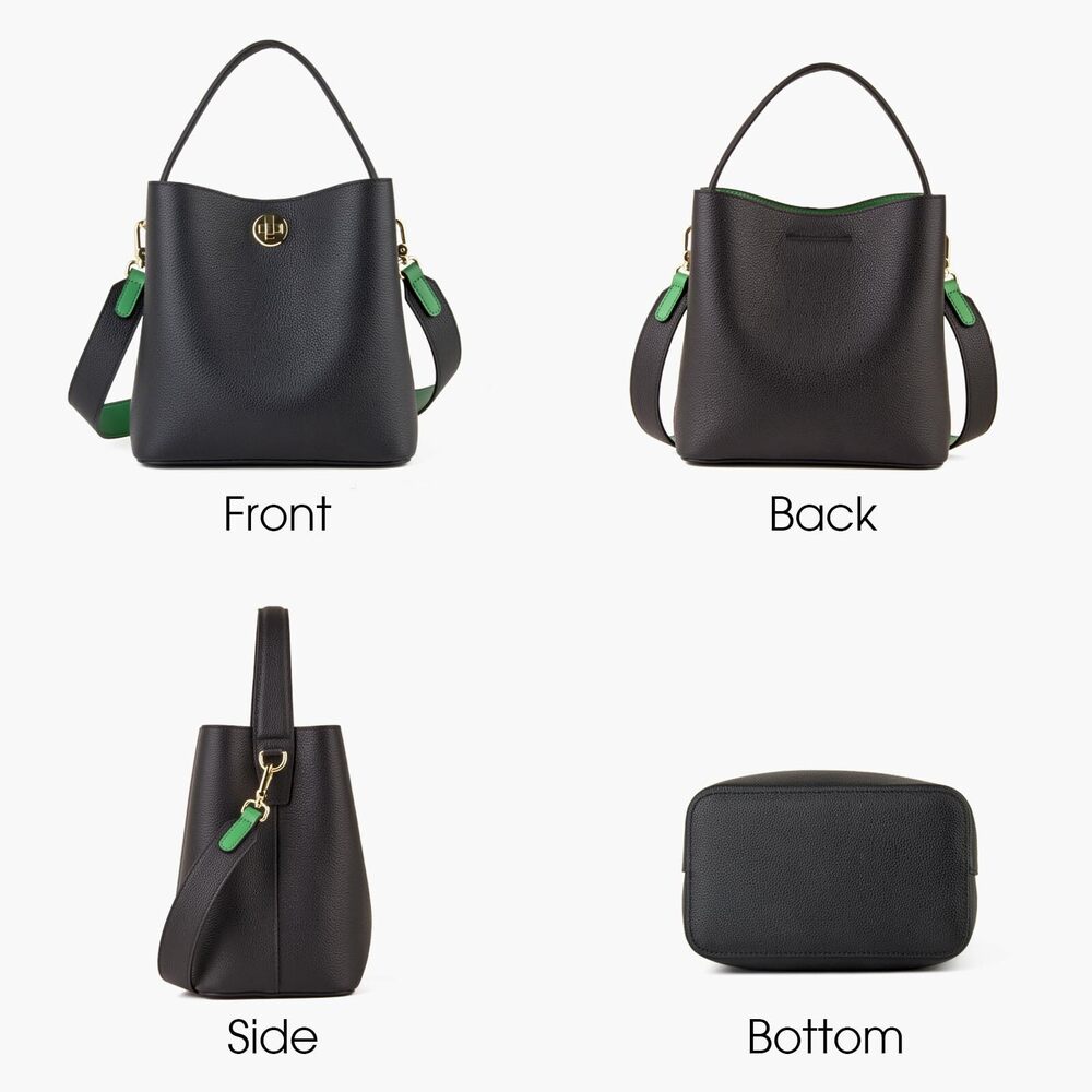 7828 Leather Bucket Tote Bag , Small Crossbody Bag and Trendy Shoulder Bag - Picture 3 of 5